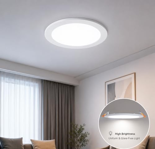 Image of Instapower 8W Downlight | Natural White Round LED Panel Light | Polycarbonate Ultra Slim Recessed Ceiling Fixture LED (2-Year Warranty, Pack of 4)