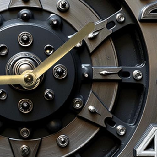 Reloj de pared analógico con diseño mecánico 25 cm miniatura 3
