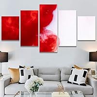 SIGNWIN 5 Panel Canvas Wall Art Abstract Colorful Decorative Elements Modern Artwork for Home Decorations Ready to Hang - 60
