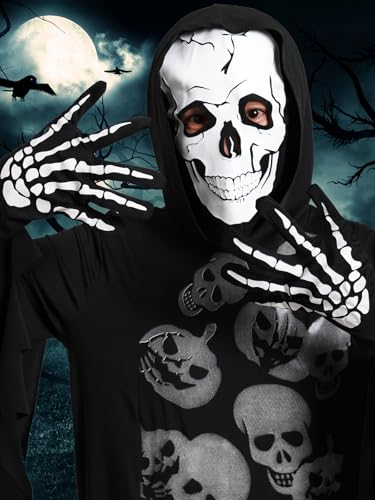 Disfraz de Grim Reaper para niños 8-10 años con máscara y guadaña miniatura 2