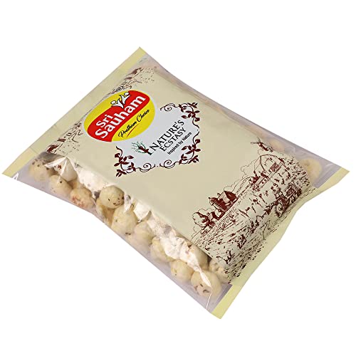 Image of Sri Sauham Premium 100% Natural Raw Makhana - 100 gm | Fox Nuts | Lotus Seeds | Rich in Calcium & Protein | No Added Artificial Flavours or Preservatives | Pesticide-Free & Gluten-Free