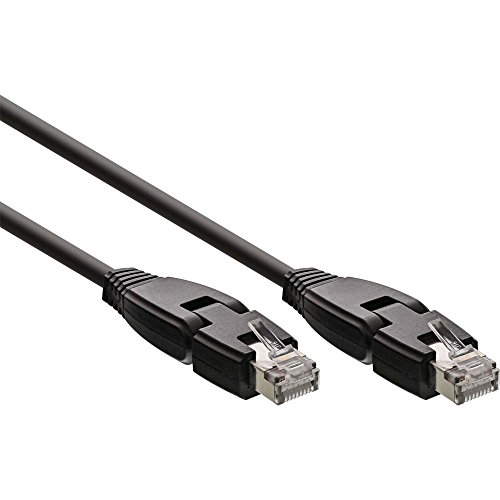 Inline 22322 Cavo Patch Lan Orientabile 180°, S/Ftp, Pimf, Cat.6A, 10 Giga, 500 Mhz, Halogenfree, Cu 100% Rame, 10 M, Nero