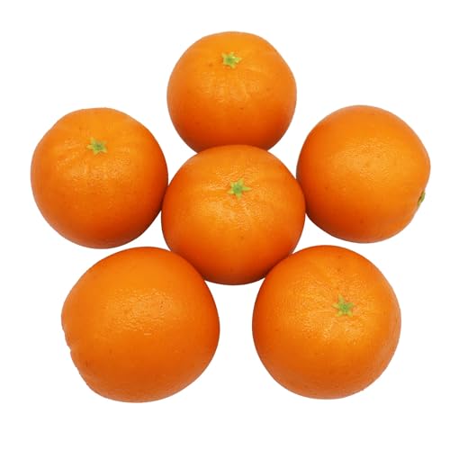 D-Seven 6pcs Fake Orange Artificial Fruit Faux Orange for Home Shop Office Hotel Supermarket Props Or Decoration