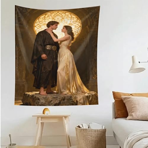 GJEYHLH Vintage Retro Ethereal Embrace in a Timeless Realm Tapestry,