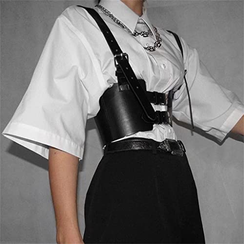 Fashion Cummerbunds Adjustable Buckle Black Leather Belt Ladies Bustier Girl Punk Street4