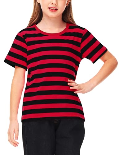 Image of Deerose Kids Striped Shirts Short Sleeve Boy Girls July 4th Patriotic Tee Top 3-14 Years