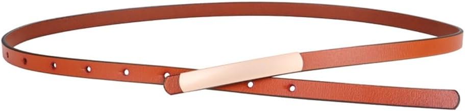 Retro Slim Waistband Women's Cowhide Decoration Small Belt With Dress Shirt Suit Waistband(Orange)