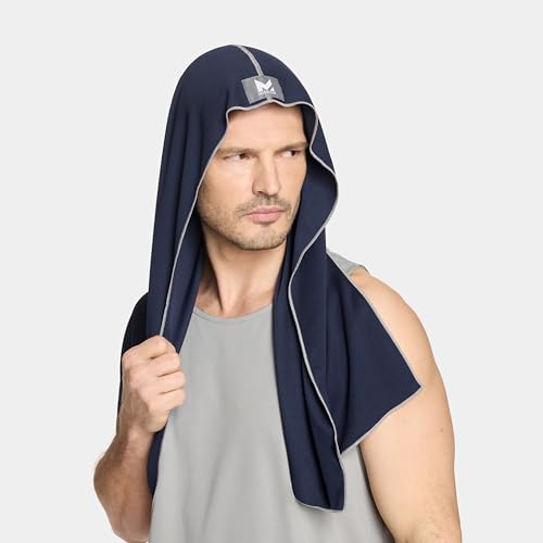 Image of MISSION Cooling Hoodie Towel, Evaporative Cool Technology, Cools Instantly When Wet, UPF 50 Sun Protection, Contours Your Head to Stay in Place, Great for Sports, Fitness, Gym