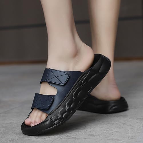 Sandalias de doble correa unisex ajustables color azul oscuro en talla 41 1/3 3