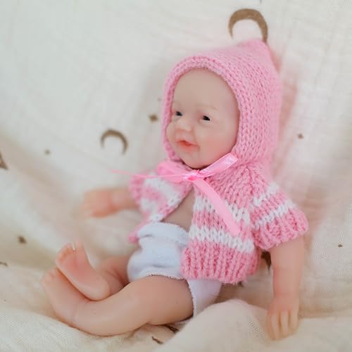 Muñeca Reborn Bebé Silicona Mini 15 cm Realista miniatura 3