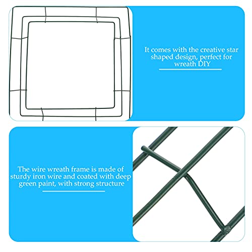 Milisten 2Pcs Floral Wire Wreath Frame Square Christmas Holiday Metal Wire Frame Form For Christmas Holiday New Year Thanksgiving Day Decorations, 30X30Cm #TOP2