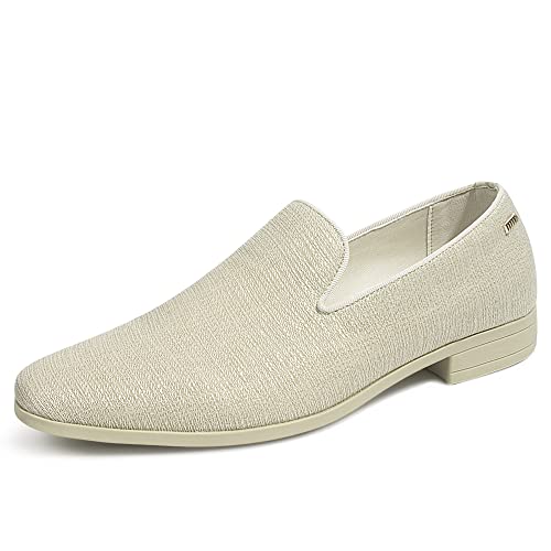 UUBARIS Mens Loafers Dress Shoes Tuxedo Walking for Work Office Light Beige Size 11