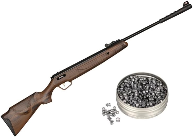 Rifle de aire calibre .177 Pellet Spring Power Wood Look 19.685 in Break Barrel 850 fps W200 RDS 0.177 in Pellet