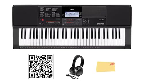 Casio CT-X700 61-Key Portable Keyboard Bundle with Headphones, Austin Bazaar