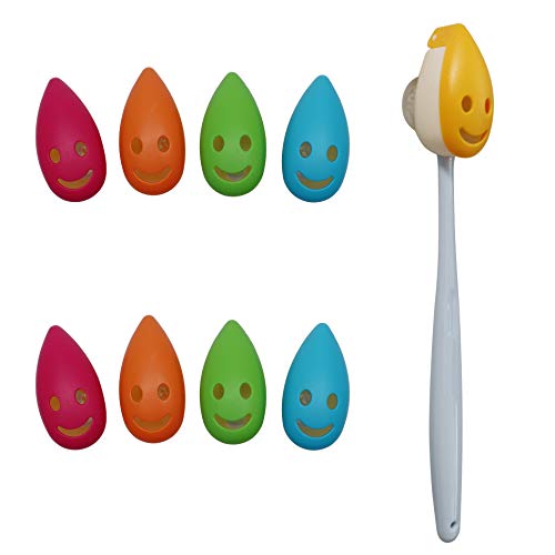 EIKS Set of 8 Toothbrush Head Cover Cap with Suction Cup for Travel Home Camping