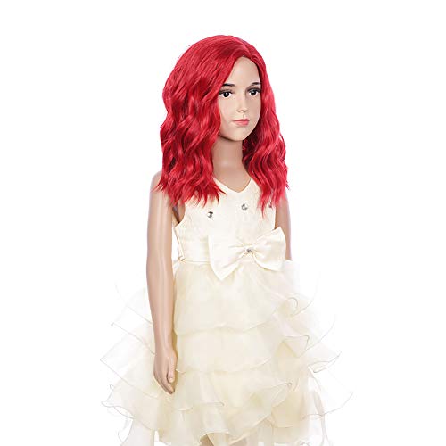 Image of PATTNIUM Kids Children Red Wig for Girls Short Wavy Red Wig Cosplay Halloween Party Costume Synthetic Wigs