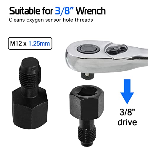 image for A ABIGAIL 2PCS Oxygen Sensor Thread Chasers M18 x 1.5mm and M12 x 1.25