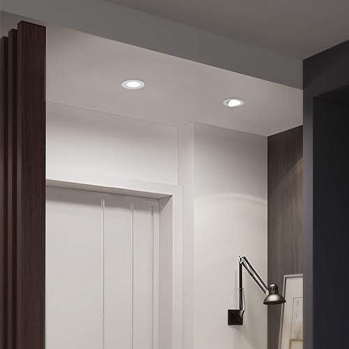 ENUOTEK 5W Small Angled LED White Recessed Ceiling Spot Lights Downlights, 3X CCT Selectable 3000K 4000K 5000K, Lighting Angle 38°, Ceiling Hole Diameter 65-80MM, Not Dimmable, 3 Lamps