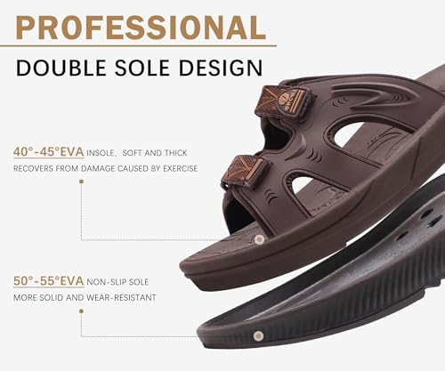 Image of ONCAI Womens Orthotic Sandals Ladies Recovery Walking Slides Arch Support Plantar Fasciitis Comfort Orthopedic Soft Cushion Summer Adjustable Sandalias Size 6-12