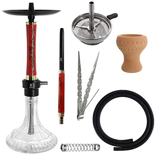 Kaya ELOX Eco Woodseam Komplett Set 64cm - Alu Wasserpfeife, 1 Anschluss inklusive Elektrischem Kohleanzünder, 1kg Kohle… – Bild 4