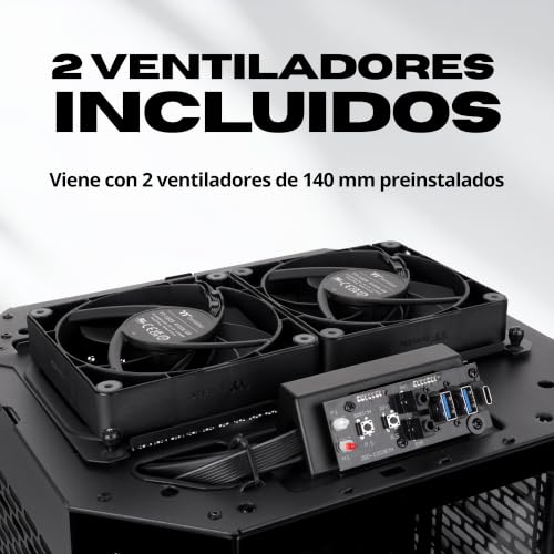 Miniatura 2 de Thermaltake The Tower 250 | Mini Torre Mini-ITX Octogonal | 2 Ventiladores CT120 Preinstalados | Cristal Templado y Alto Flujo de Aire | Compatible con AIO de 360mm | Negro