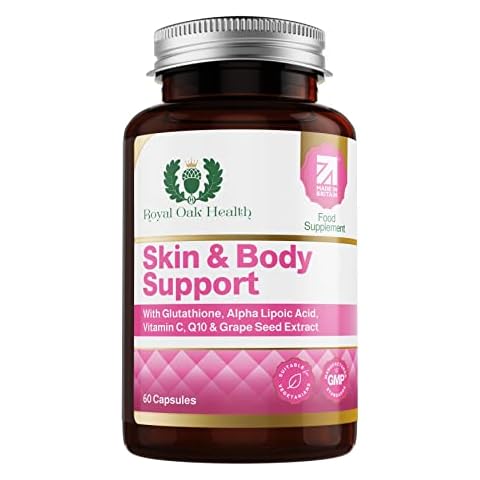 Skin & Body Support, Supplement of Super Antioxidants with L-Glutathione, Selenium, Alpha Lipic Acid, Plus Herbal Extracts and Vitamins, 60 Veg Capsules Cover