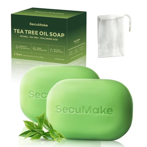 Antifungal Tea Tree Soap for Face & Body Cleansing 2 Pack (3.7 oz Each)
