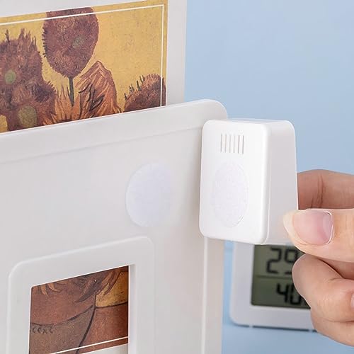 Muloo Electronic Temperature Humidity Detector for Indoor Desk Wall Mount LCD Digital Thermometer Hygrometer Built-in Battery