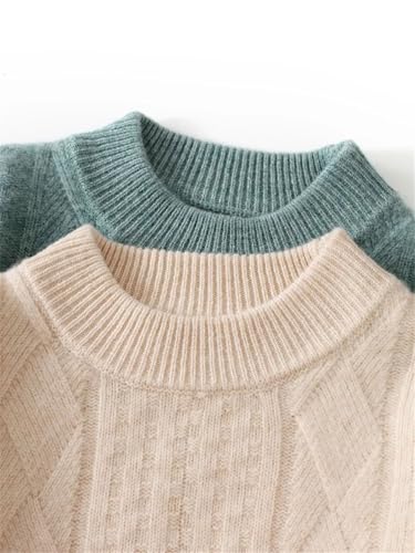 REHJJDFD Men Casual Solid Knitwear Sweater Thick Mock Neck Cable Knitting Pullover Slim Fit Half Turtleneck Sweaters3