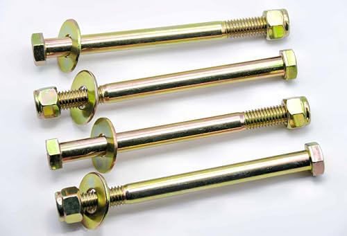 Image of 1 /2 inch x 6 inch Hex Head Bolt by Color Galvanization with Nylon Lock nut and Large Size Washer Assortment Kit,Alloy Steel,Grade 5.(4pcs Pack)
