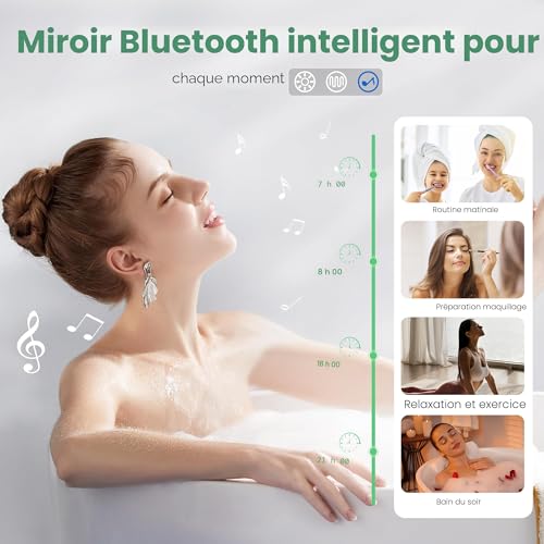Miroir rétroéclairé S'bagno 70x100 cm avec éclairage LED variable horizontal ou vertical - 4