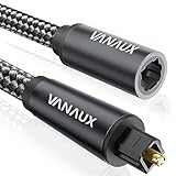 VANAUX Optical Extension Cable Digital Toslink Male to Female S/PDIF Cords Compatible with Home Theater, Sound Bar, TV, PS4, Xbox, Playstation & More - Black (10ft/3m)