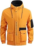 Chaquetas Cortavientos Hombre Chaquetas con Capucha al Aire Libre Softshell Windpoof Creavillos Montaña Snow Coats Outwear Abrigo Hombre (Color : Yellow, tamaño : 3X-Large)