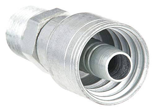 Aeroquip 1AA8MP8 Carbon Steel Global TTC (Thru the Cover) Crimp Hose Fitting Male Pipe, Straight, 1/2" Hose ID, 1/2" - 14 Thread
