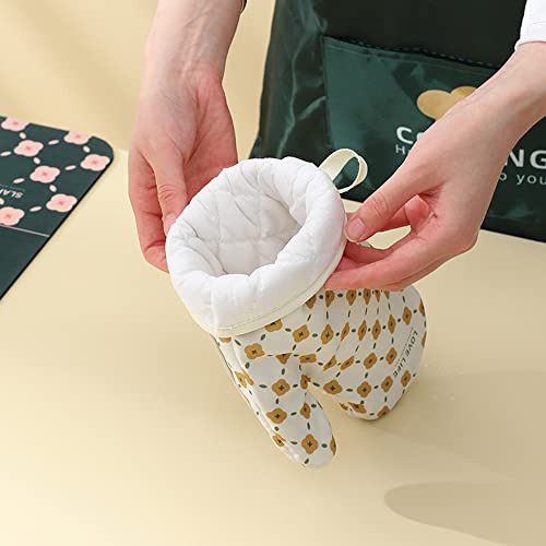 Oven Gloves with Silicone, Double Oven Gloves Heat Resistant, Non-Slip Silicon - Image 3