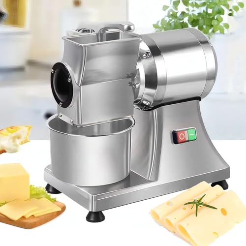 Electric Cheese Grater, 550W Stainless Steel Food Processor, Grinds 88Lb/hour, Ideal for Cheese, Butter, Bread, and Bran