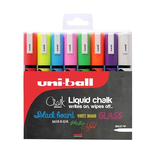 UNI Posca Set PC-5M Chalk Tiza Borrable - Pack de 8 rotuladores