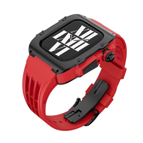 Kit de modification Apple Watch en acier et silicone fluoré pour iWatch 45mm