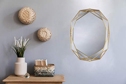 Mirrorize, 22X17 Framed Gold Hexagon Mirror, Geometric Hanging Modern Metal Frame Accent Wall Mirror For Bathroom Entryway Bedroom (Imp8449) #TOP7
