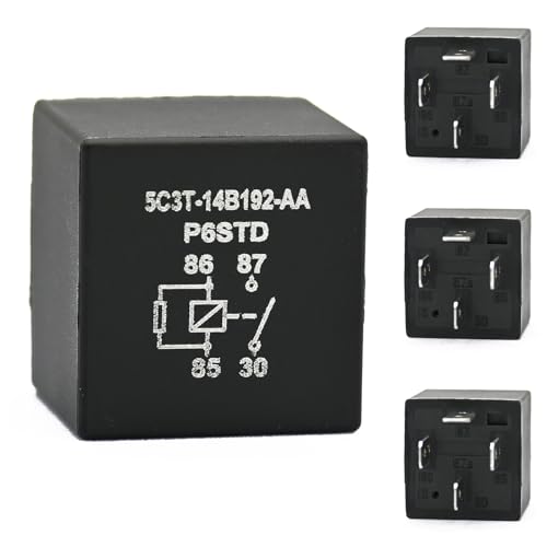 GROBARPART 4 Packs 5C3T-14B192-AA P6STD Relay Compatible with Some Ford, 12VDC 40A 4Pin Automotive Relay