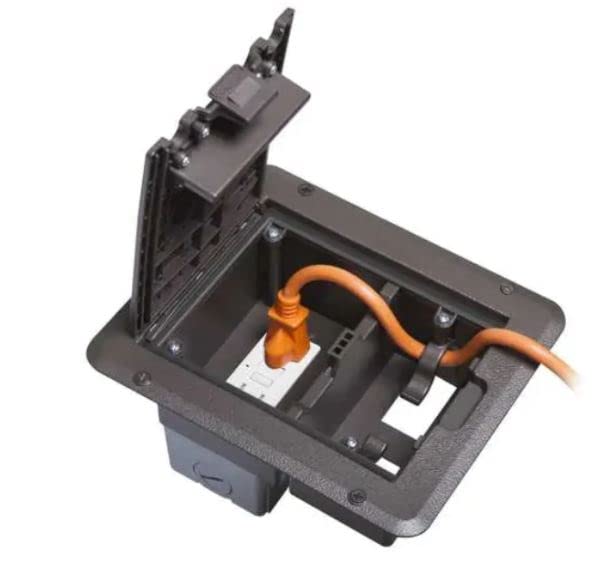 Outdoor Weatherproof Deck Outlet Box Kit, 15A GFI Power (White)