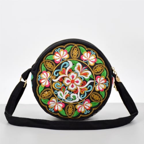 Embroidered Mini Messenger Bag Small Hanfu Ethnic Style Coin & Key Pouch For Mobile Phones(Peacock)2
