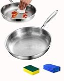 Mireve Sarten Titanio, Sarten Mireve Acero 304, Hammered Titanium Nonstick Frying Pan, Durable Scratch Resistant Frying Pan for Eggs, Fish, Steak, Apto Para Cocinas De Inducción (26cm, No Lid)