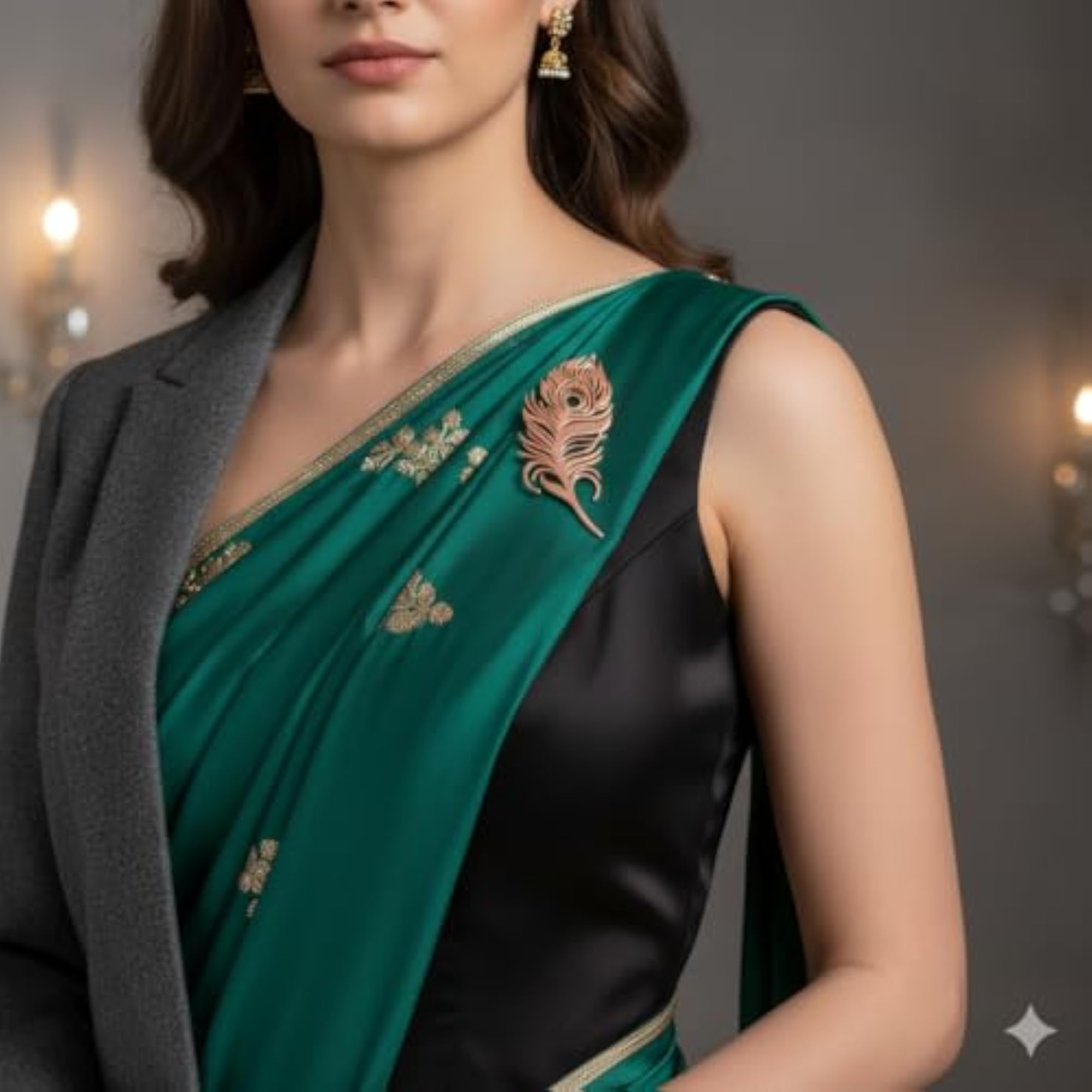Elegant Enamel Peacock Brooch Pin for Women & Men