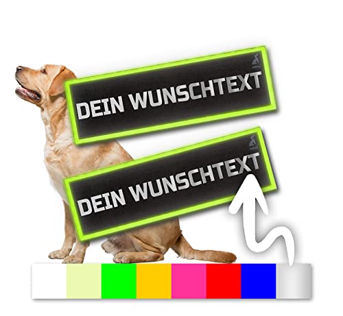 2 stück P24S Taktisches Hundegeschirr Klettsticker selbst gestalten für mittlere und grosse Hunde mit Namen [Groß, Neon Grün]