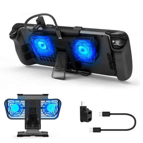 Image of New World Steam Deck Cooling Fan, Dual Cooling Fan Cooler Fan for Rog Ally, Nin-tendo Switch, Switch OLED or Steam Deck with Cable - Black