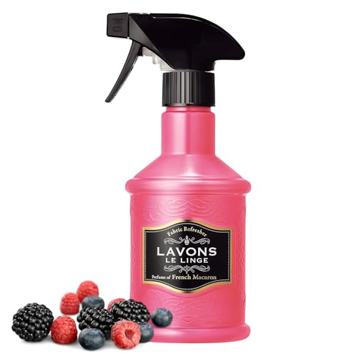 LAVONS Fabric Spray Freshener for Carpet Fresh, Pet Safe Linen Spray for Bedding, Organic Fabric Refresher Spray for Home & Offices, Natural Carpet Freshener from Japan, 12.5 Fl Oz FRENCH MACARON