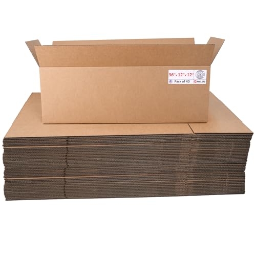 Image of Tall Cardboard Boxes 12 inchL x 12 inchW x 36 inchH (Pack of 40) - USA-Made Packing Boxes for Moving, Shipping, or Storage - USPS, UPS, FedEx Approved - Professional Packing Supplies for Moving | USA-Made Packing Boxes for Moving, Shipping, or Storage - USPS, UPS, FedEx Approved - Professional Packing Supplies