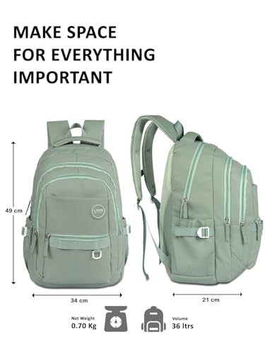 Image of Lavie Sport Eclipse Laptop Backpack | 36 Liters | Fits Upto 16 Inch | Laptop Compatiable | Rain Cover | Gift for Biys & Girls