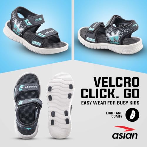 Image of ASIAN Virat Junior-11 Sports Sandals | Soft Cushion Comfort, Adjustable Velcro Fit, Lightweight & Durable | Outdoor Play Sandals for Boys & Girls